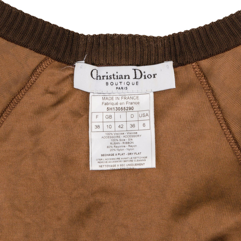 Christian Dior Diorissimo Silk V-Neck Top