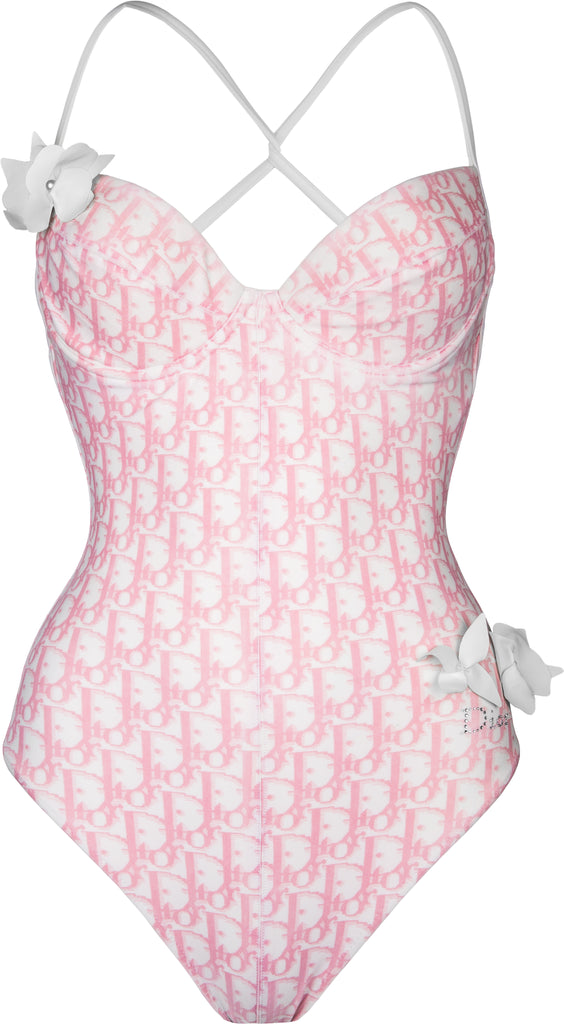 Christian Dior Diorissimo Girly Floral Embellished One-Piece