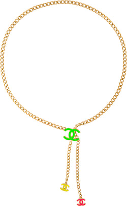 Chanel 2004 Gold Multicolor Logo Chain Belt