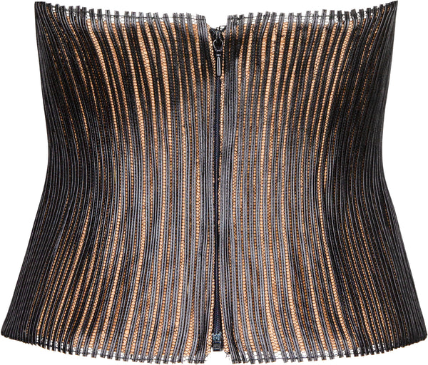 Gucci Spring 2001 Runway Optical Illusion Leather Bustier Top