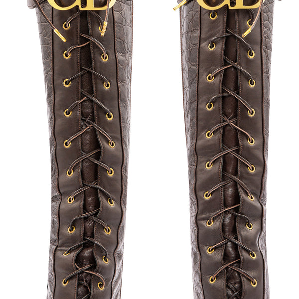 chanel east side lace up boots