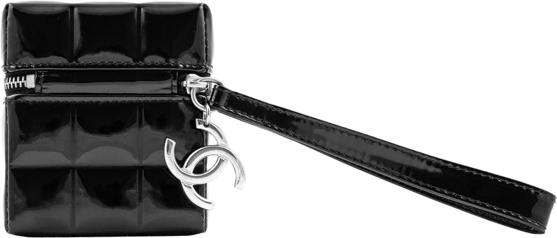 Chanel Black Quilted Patent Leather Rubik's Cube Wristlet