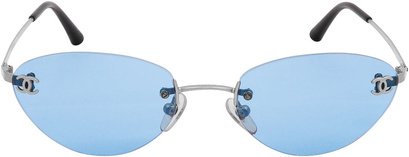Chanel Blue Rimless Logo Sunglasses