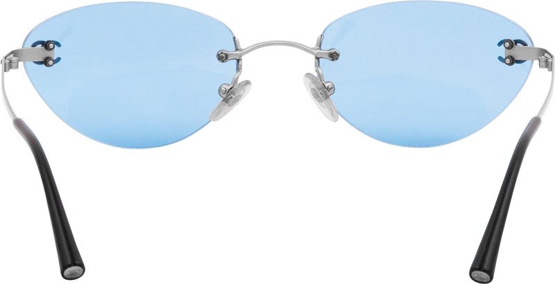 Chanel Blue Rimless Logo Sunglasses