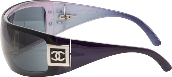 Chanel Ombré Swarovski Logo Shield Sunglasses
