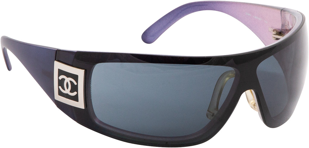 CHANEL Acetate Metal Polarized Chain Square Sunglasses 5305 Black 556504
