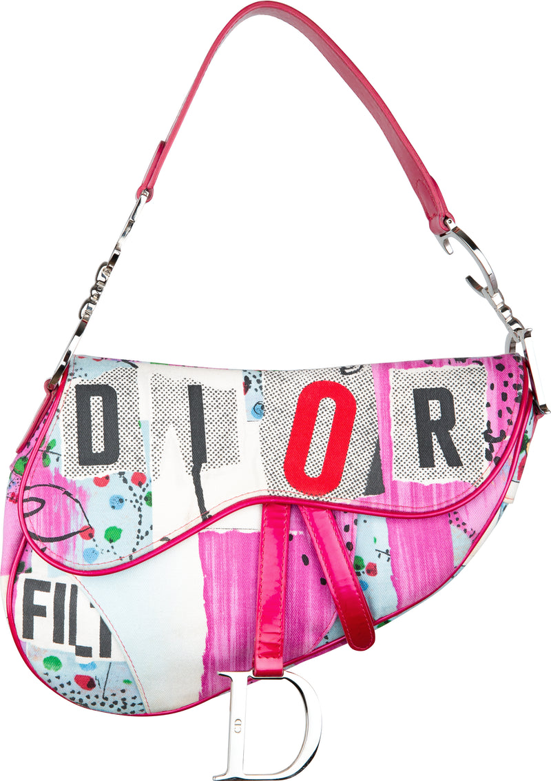 Dior, Bags, Christian Dior Pink Saddle Shoulder Bag