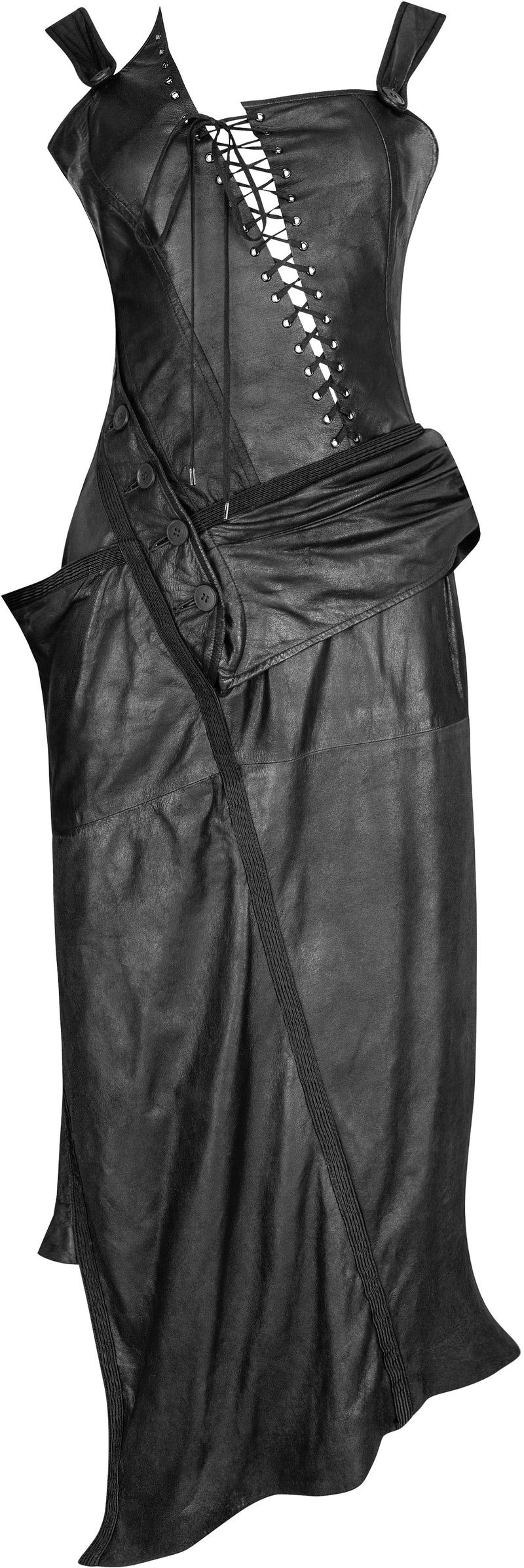 Christian Dior Spring 2000 Runway Leather Corset Dress