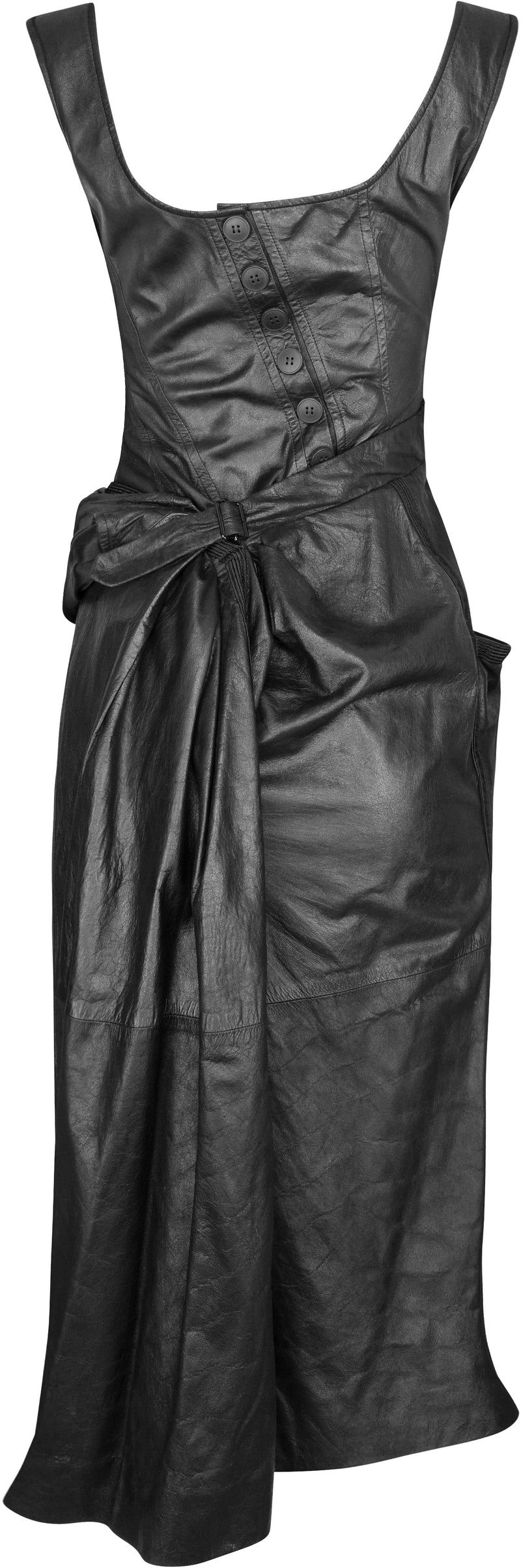 Christian Dior Spring 2000 Runway Leather Corset Dress