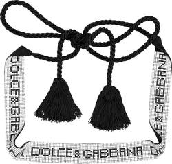Dolce & Gabbana Spring 2000 Crystal Logo Tassel Belt