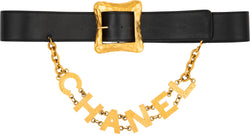 Chanel Spring 1993 Runway Leather Logo Belt