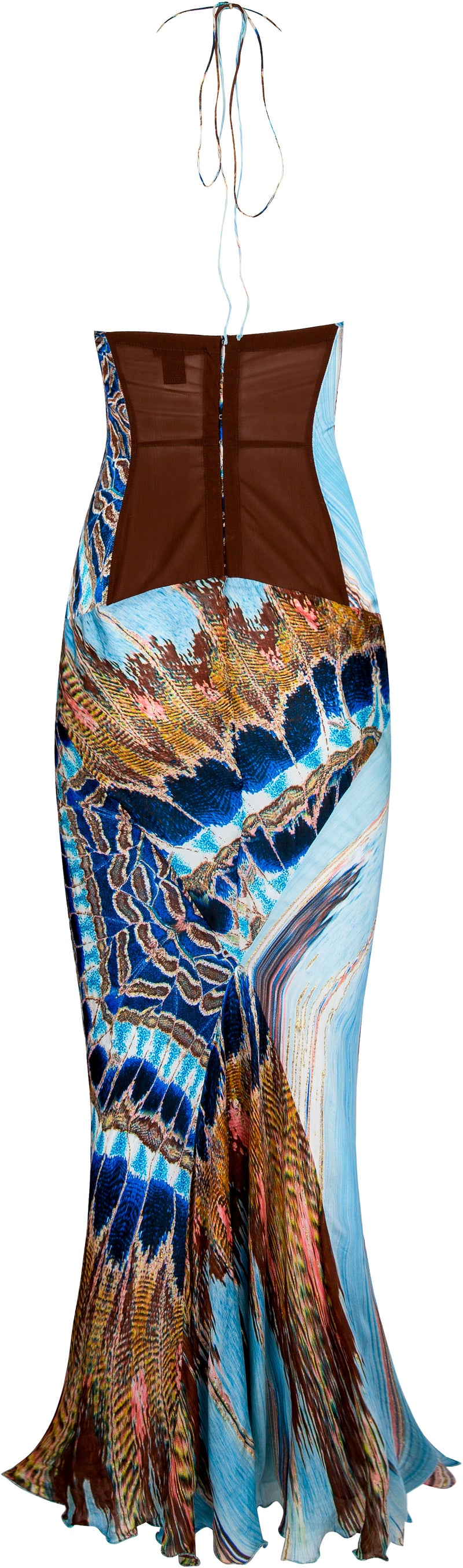 Roberto Cavalli Spring 2004 Silk Printed Corseted Gown