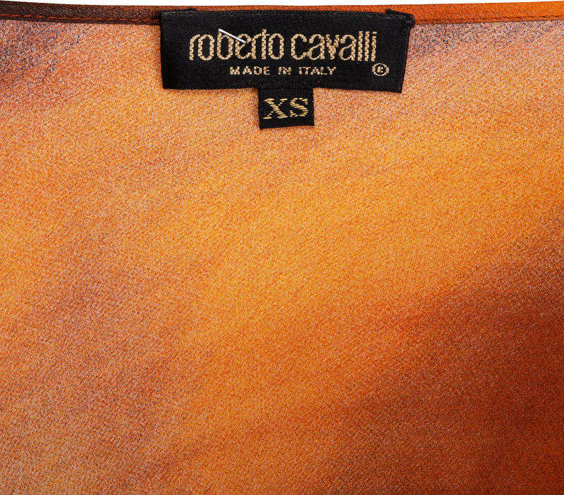 Roberto Cavalli Fall 2000 Runway Silk Printed Gown