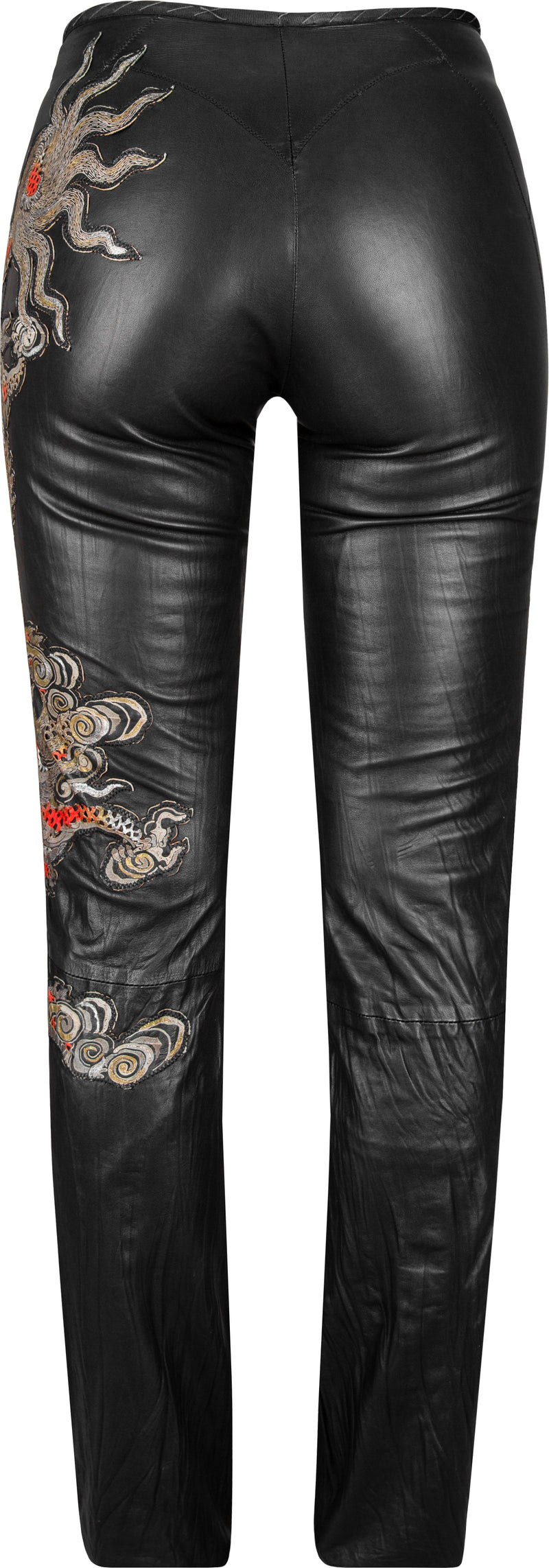 Roberto Cavalli Spring 2003 Runway Leather Embroidered Pants