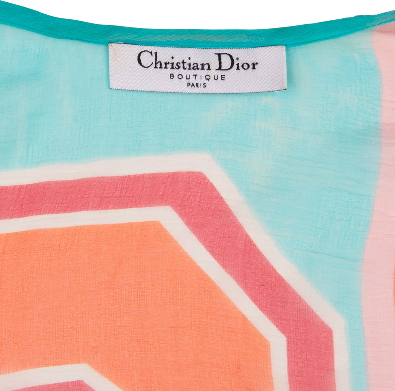 Christian Dior Fall 2003 Silk Chiffon Printed Top
