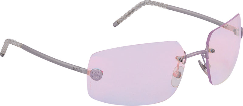 Chanel Purple Rimless Sunglasses