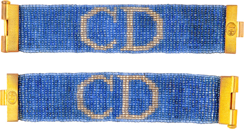 Christian Dior Beaded Logo Cuff Set