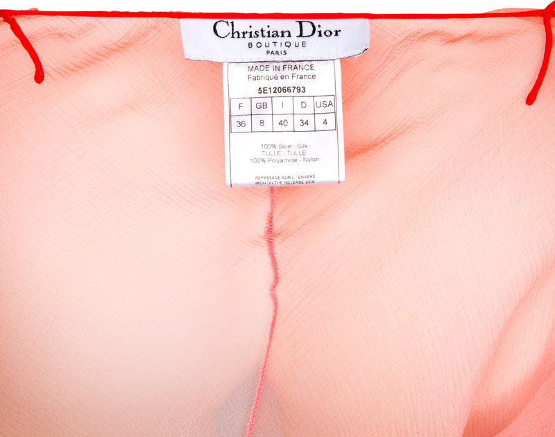 Christian Dior Spring 2005 Runway Silk Chiffon Layered Slip Dress
