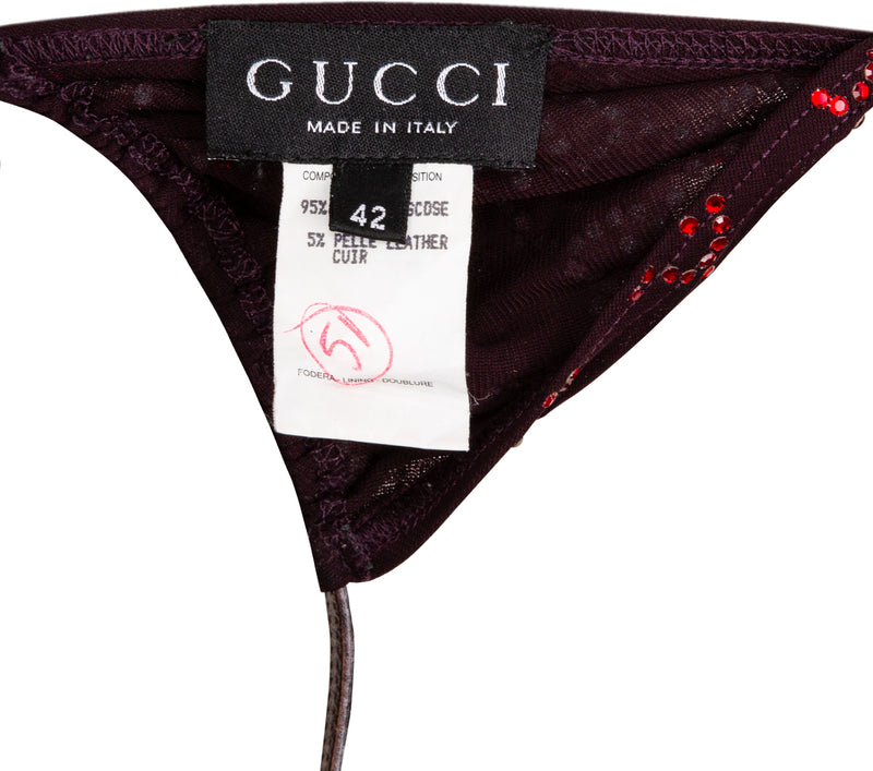 Gucci Spring 1998 Runway Swarovski Logo Embellished Bikini