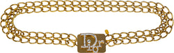 Christian Dior Swarovski Logo Chain Belt