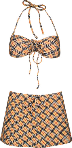 Burberry Three-Piece Skirt Bikini Set