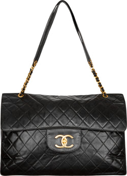 Chanel Airlines Flap Quilted Caviar XXL Silver - US