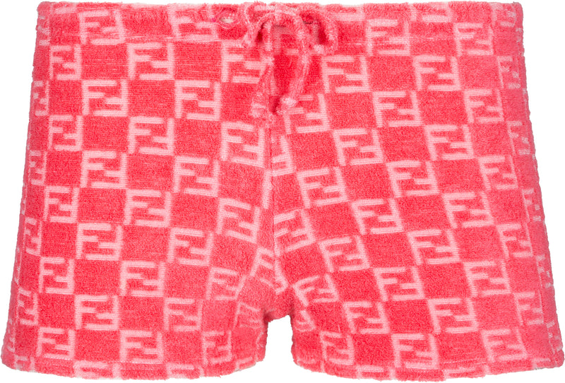 Fendi Hot Pink Monogram Terrycloth Shorts