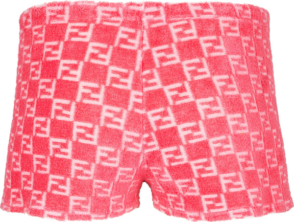 Fendi Hot Pink Monogram Terrycloth Shorts