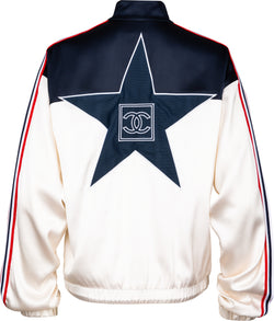 Chanel Spring 2002 Logo Embroidered Star Bomber Jacket