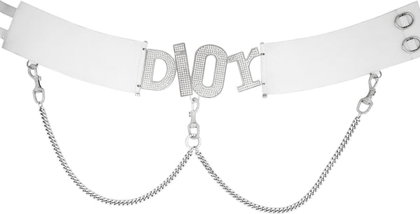 Christian Dior Spring 2003 Runway Swarovski Logo Embellished Belt