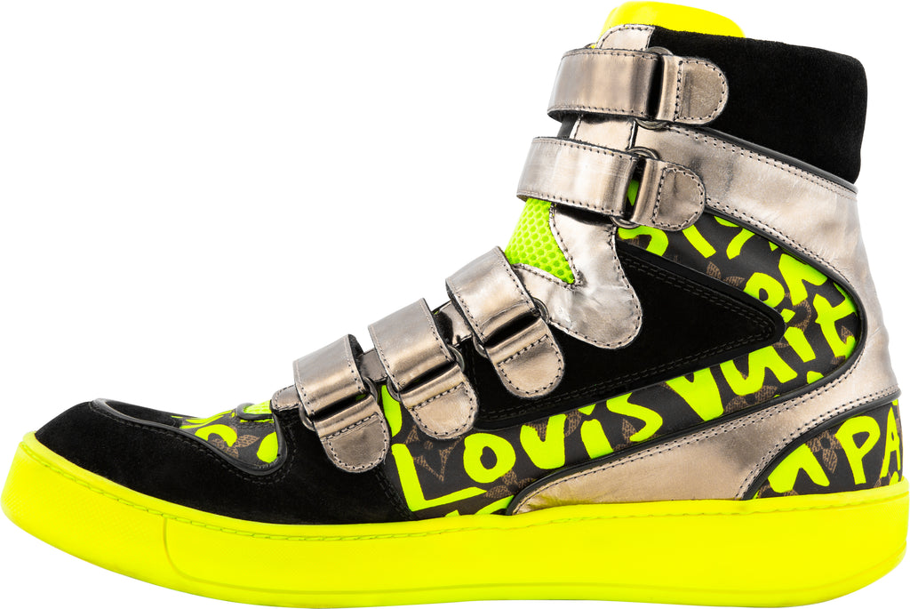 Louis Vuitton Graffiti Print Leather Sneakers - ShopStyle