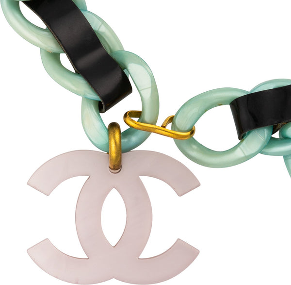 Chanel Spring 1994 Runway Acrylic Logo Chain Belt