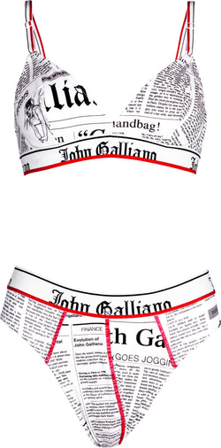 John Galliano Gazette Newspaper Bra Panty Set