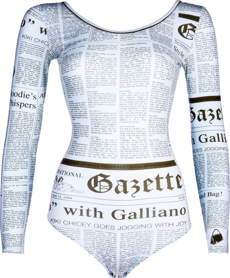 John Galliano Gazette Newspaper Mint One-Piece