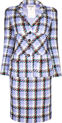 Chanel Spring 1995 Blue Tweed Campaign Runway Suit | EL CYCER