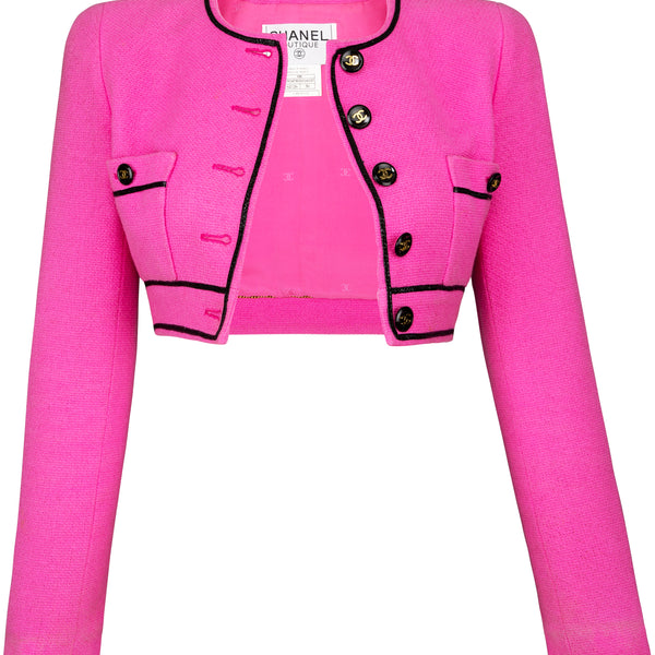 Chanel Spring 1995 Runway Tweed Pink Blazer | EL CYCER