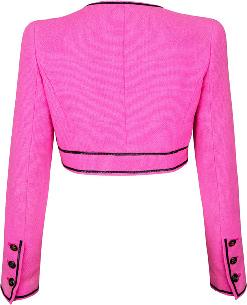 CHANEL Spring 1995 Multi-colored Pink Tweed Jacket 