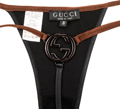 Gucci Women's Museum Spring 1997 Runway Metal Logo G Bikini | EL CYCER