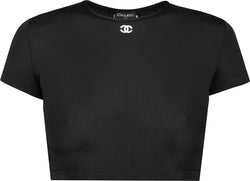 CHANEL, Tops, Chanel Black 995 Cc Logo Crop Top