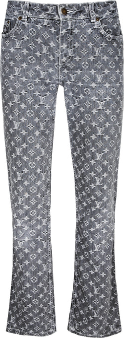 Monogram Denim Trousers - Grey