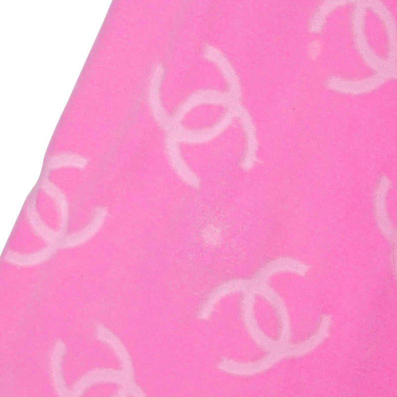 Chanel Pink Velour Logo Spring 1996 Runway Jacket