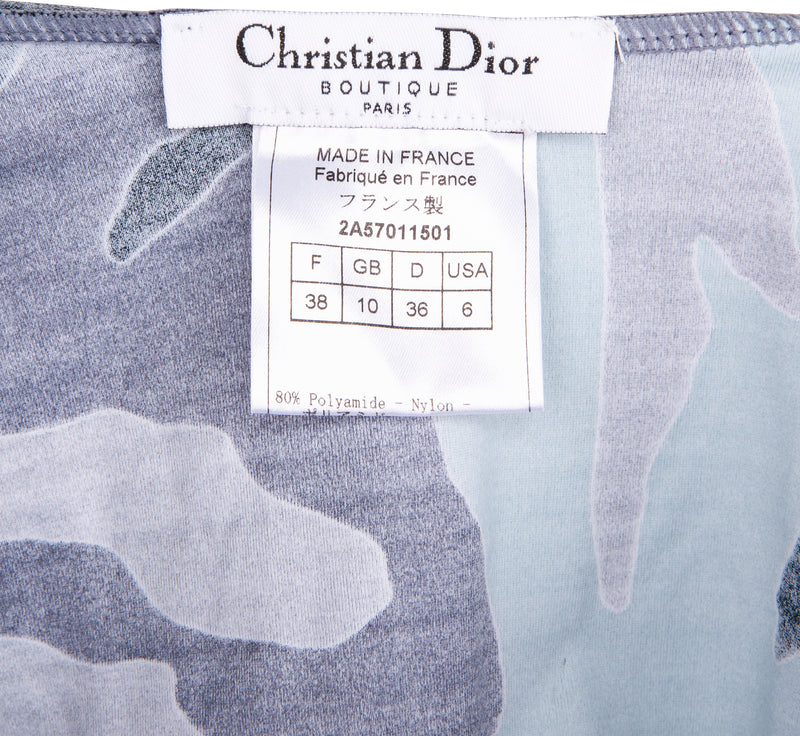 Christian Dior Grey Camouflage Halter One-Piece