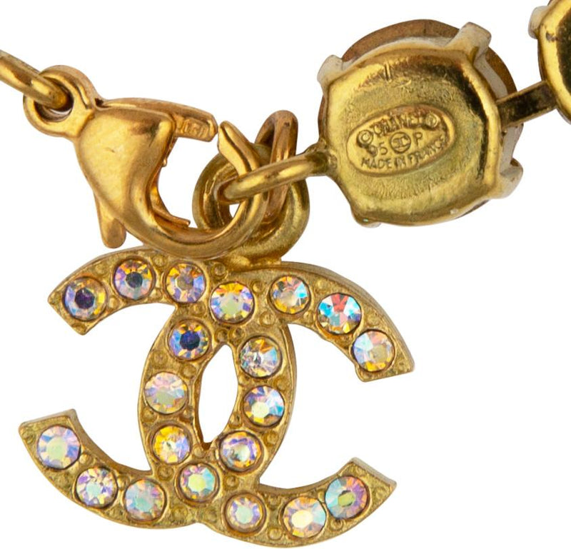 Chanel Spring 1995 Swarovski Crystal Logo Bracelet