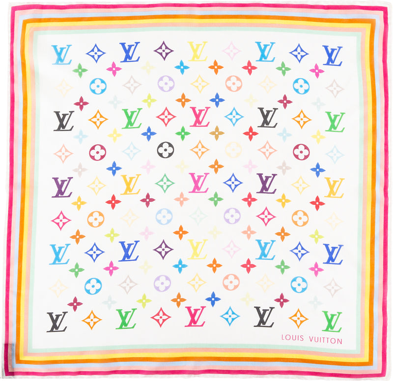 LOUIS VUITTON Silk Monogram Pattern Scarf