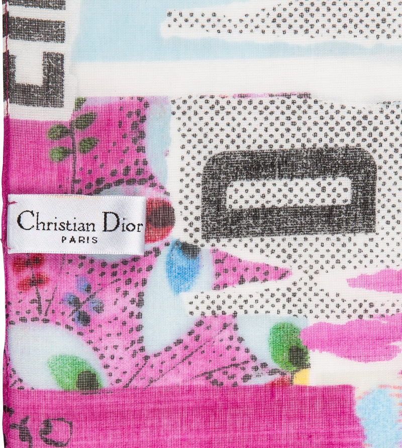 Christian Dior Filth Logo Quilt Printed Scarf