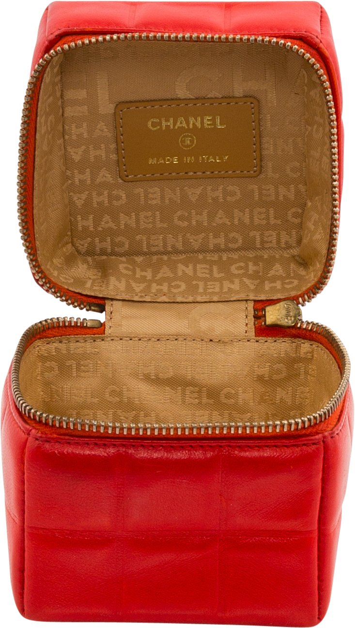 Chanel Spring 2004 Red Quilted Patent Leather Rubik's Cube Wristlet