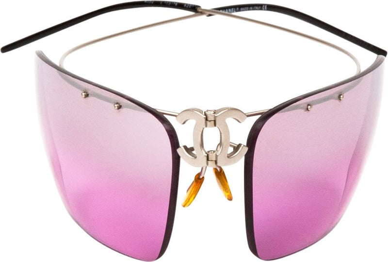 Chanel Logo Mirrored Pink Sunglasses